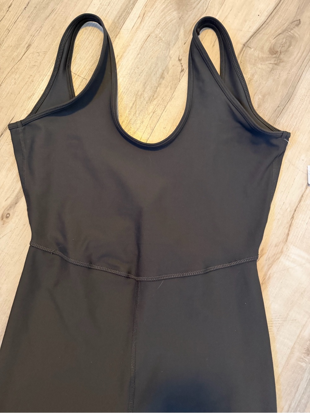 Black Scoop Back Activewear Jumpsuit Romper One Piece - Picture 3 of 3